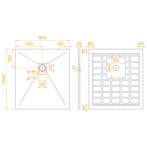 Душевой поддон прямоугольный STONE TRAY-G