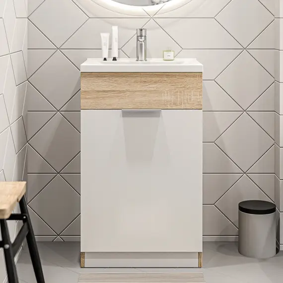 Тумба напольная с раковиной 1Marka Revo 50 см, дуб сонома