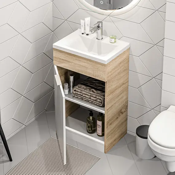 Тумба напольная с раковиной 1Marka Revo 50 см, дуб сонома