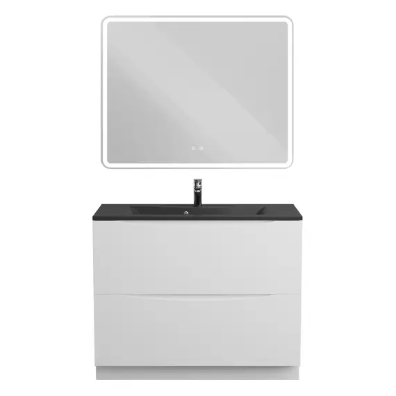 Тумба напольная с белой/черной раковиной BelBagno MARINO Bianco Lucido