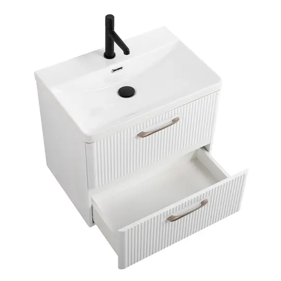 Тумба с раковиной подвесная BelBagno DUE Bianco Lucido