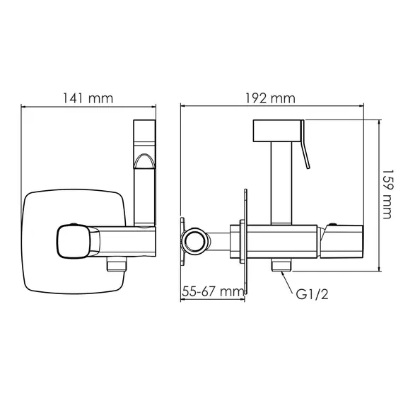 WasserKRAFT Naab 8638 Встраиваемый смеситель для душа с гигиенической лейкой