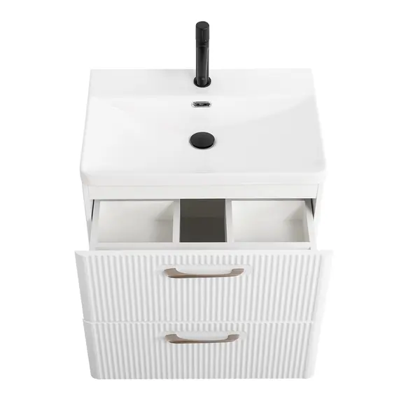 Тумба с раковиной подвесная BelBagno DUE Bianco Lucido