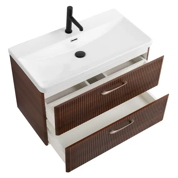 Тумба с раковиной подвесная BelBagno DUE Noce