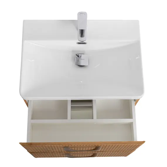 Тумба с раковиной подвесная BelBagno DUE Rovere Nature