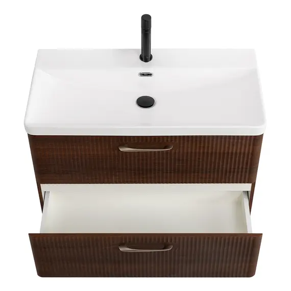 Тумба с раковиной подвесная BelBagno DUE Noce