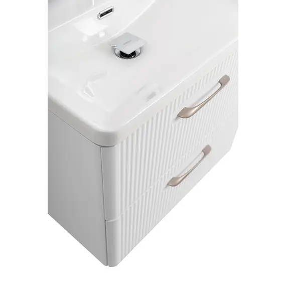 Тумба с раковиной подвесная BelBagno DUE Белый металлик