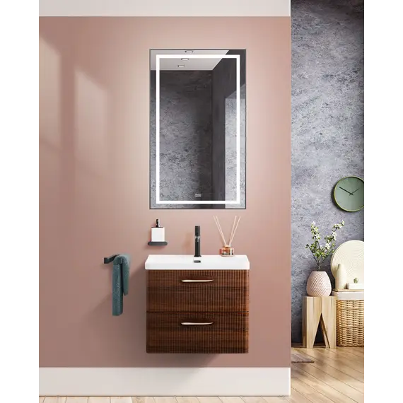 Тумба с раковиной подвесная BelBagno DUE Noce