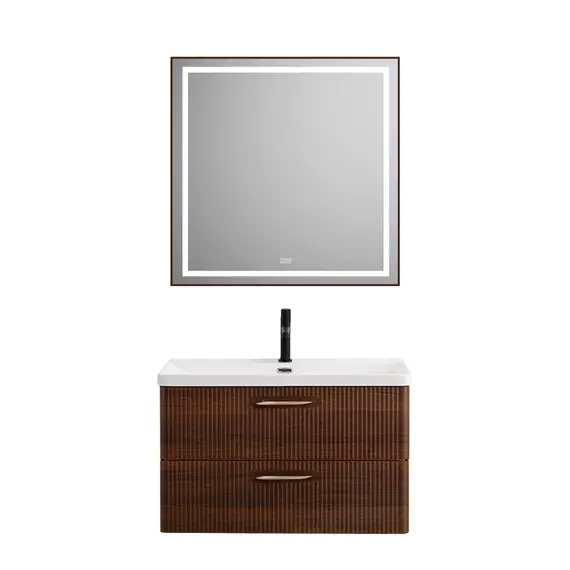 Тумба с раковиной подвесная BelBagno DUE Noce