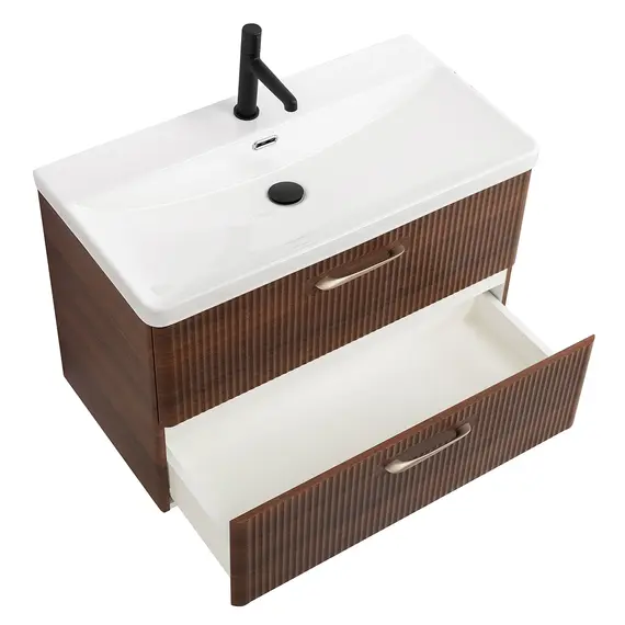 Тумба с раковиной подвесная BelBagno DUE Noce