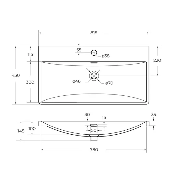 Тумба с раковиной подвесная BelBagno DUE Белый металлик