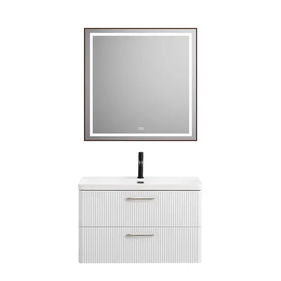 Тумба с раковиной подвесная BelBagno DUE Белый металлик