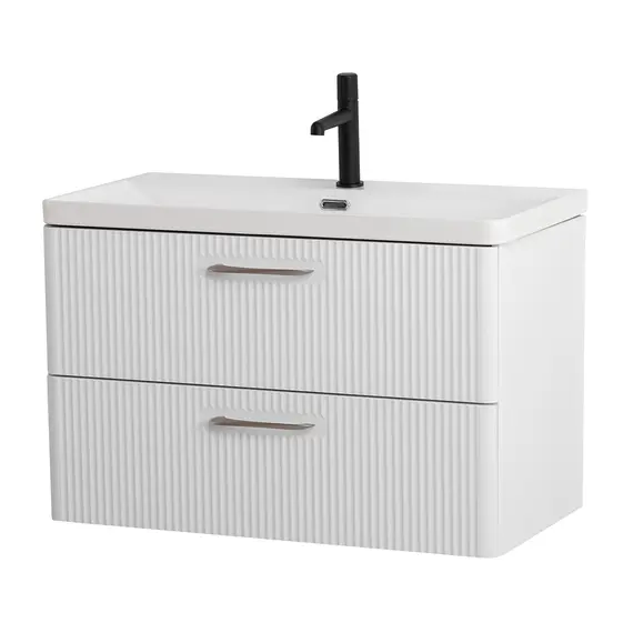 Тумба с раковиной подвесная BelBagno DUE Белый металлик