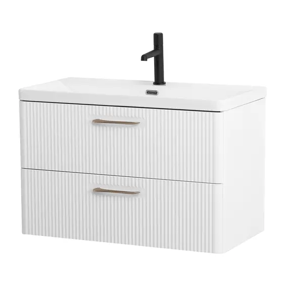 Тумба с раковиной подвесная BelBagno DUE Bianco Lucido