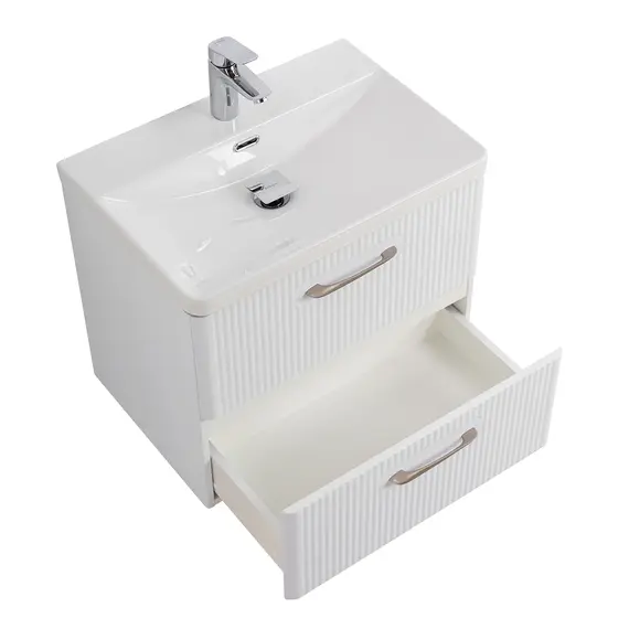 Тумба с раковиной подвесная BelBagno DUE Белый металлик