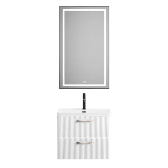 Тумба с раковиной подвесная BelBagno DUE Белый металлик