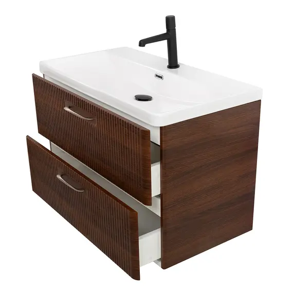 Тумба с раковиной подвесная BelBagno DUE Noce