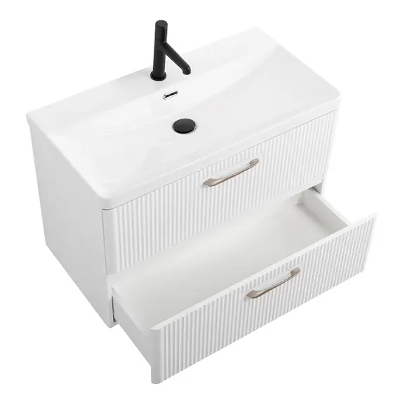 Тумба с раковиной подвесная BelBagno DUE Bianco Lucido