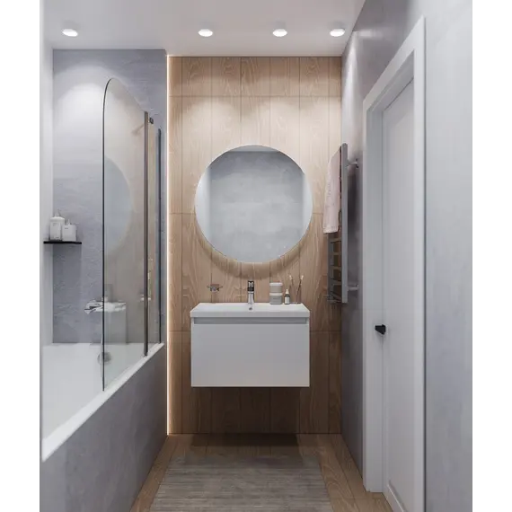 Тумба подвесная 1Marka Aris mini  1ящик, белая аляска/белый глянец