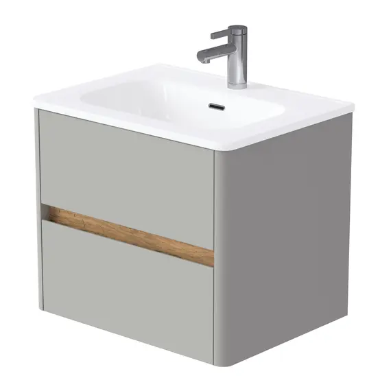 Тумба подвесная 1Marka Mona  2ящика, агатовый серый