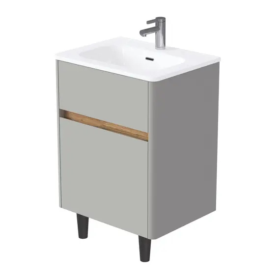 Тумба напольная 1Marka Mona  2ящика, агатовый серый