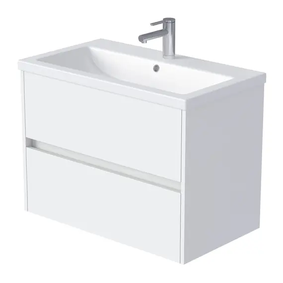 Тумба подвесная 1Marka Veil  2ящика, белая аляска