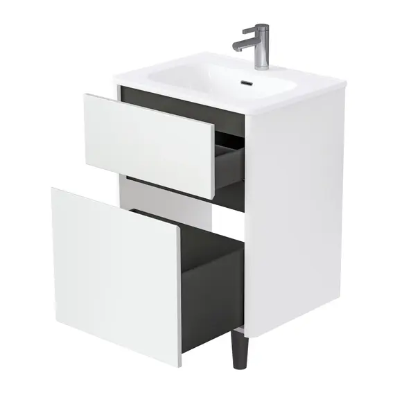 Тумба напольная 1Marka Mona  2ящика, белый