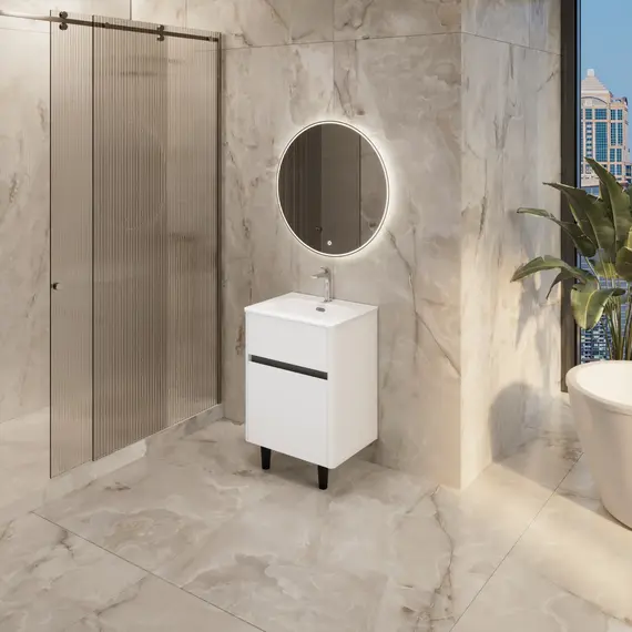 Тумба напольная 1Marka Mona  2ящика, белый