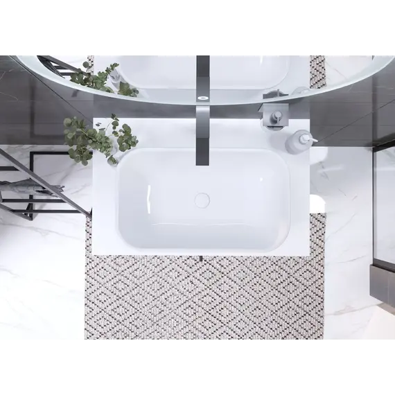 Тумба подвесная 1Marka Desire  2ящика монолит айсберг/найт/эмаль белая