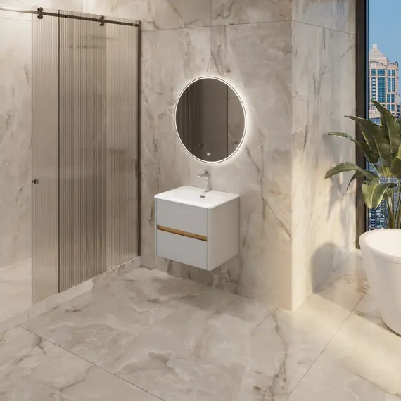 Тумба подвесная 1Marka Mona  2ящика, агатовый серый