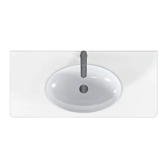 Тумба подвесная 1Marka Monro  2ящика, белый столешница/стекло