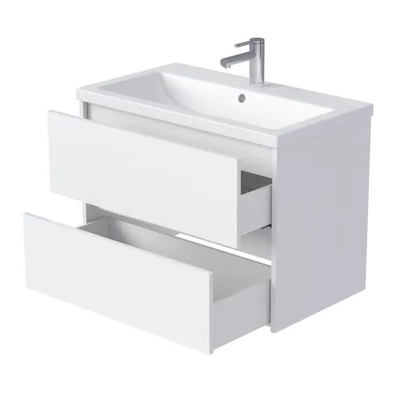 Тумба подвесная 1Marka Veil  2ящика, белая аляска