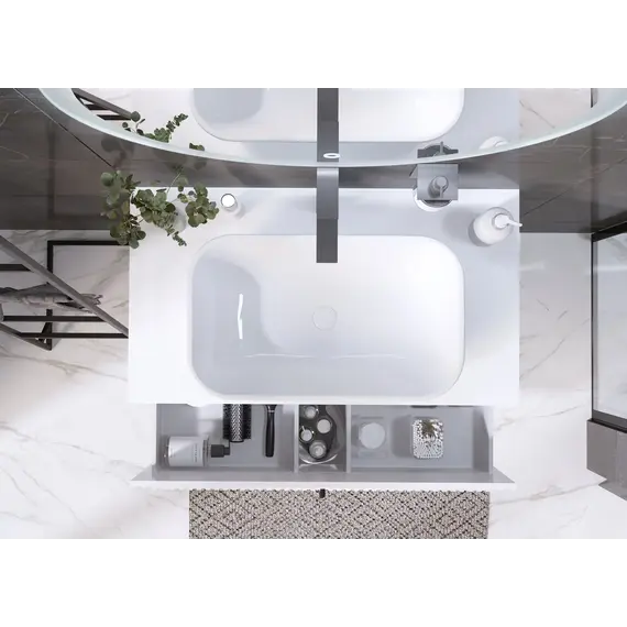 Тумба подвесная 1Marka Desire  2ящика монолит айсберг/найт/эмаль белая