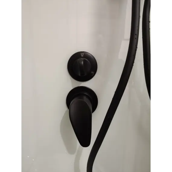 Душевая кабина пристенная Frank 401M Black 90х90х210 черный/матовое