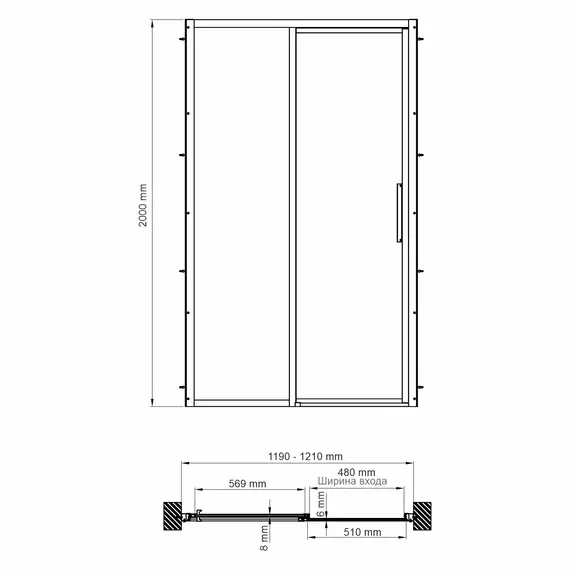 Душевая дверь WasserKRAFT Lopau 32S05 L/R