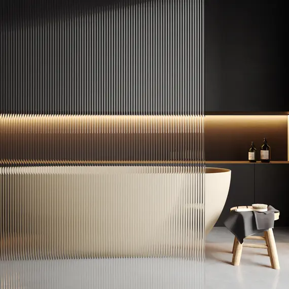 Душевая перегородка WasserKRAFT Rur 30W -FL ребристое/хром