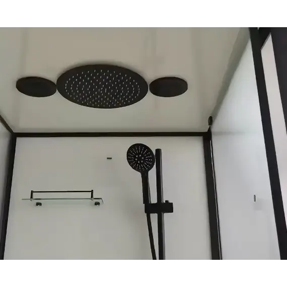 Душевая кабина пристенная Frank 401M Black 90х90х210 черный/матовое