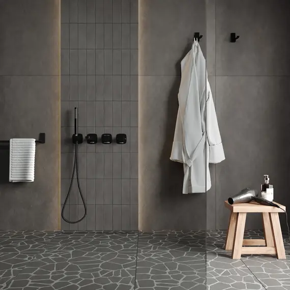 Душевая перегородка WasserKRAFT Rur 30W MB  прозрачное/черный