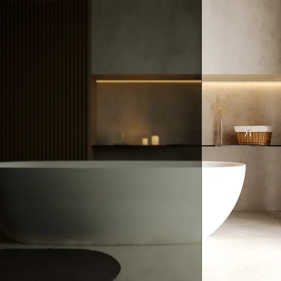 Душевая перегородка WasserKRAFT Rur 30W -TG тонирован/хром