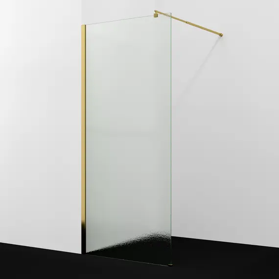 Душевая перегородка WasserKRAFT Rur 30W PG-TXG рифленое/глянц.золото