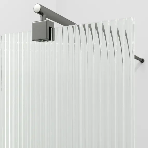 Душевая перегородка WasserKRAFT Rur 30W GR-FL ребристое/графит