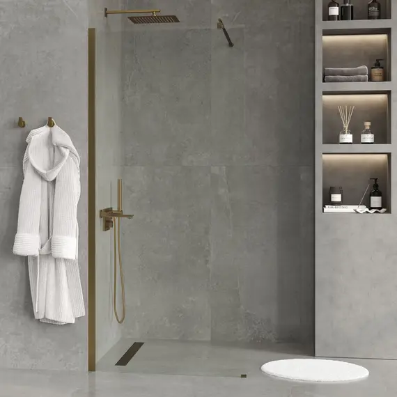 Душевая перегородка WasserKRAFT Rur 30W PG прозрачное/глянц.золото