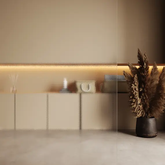 Душевая перегородка WasserKRAFT Rur 30W PG-TXG рифленое/глянц.золото