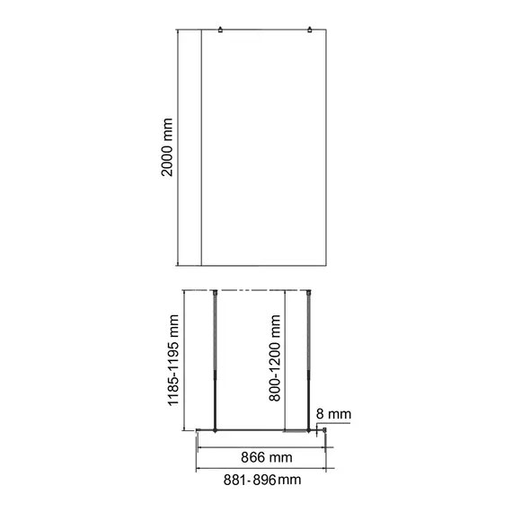 Душевая перегородка WasserKRAFT Rur 30W PG-MG  матовое/глянц.золото