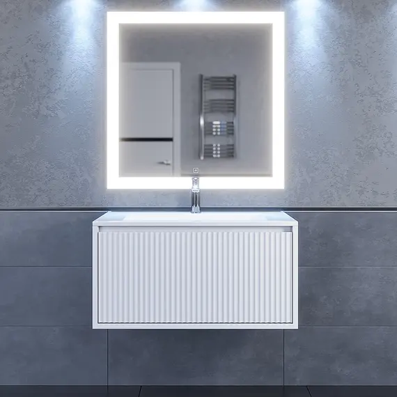 Тумба подвесная  Uperwood Next Premium  белая, 1/2 ящика