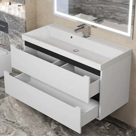 Тумба подвесная Uperwood Tanos белая/графит