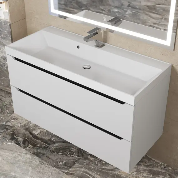 Тумба подвесная Uperwood Tanos белая/графит