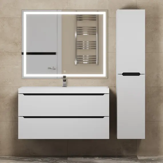 Тумба подвесная Uperwood Tanos белая/графит