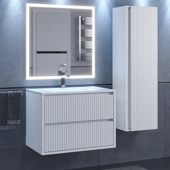 Тумба подвесная  Uperwood Next Premium  белая, 1/2 ящика