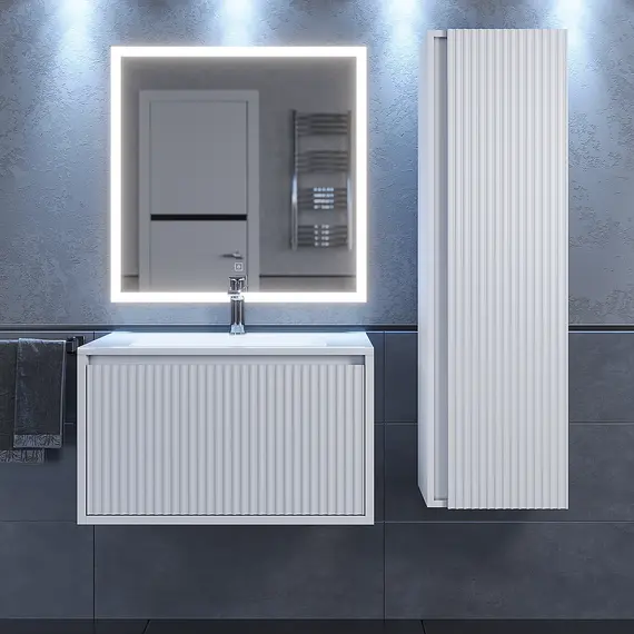 Тумба подвесная  Uperwood Next Premium  белая, 1/2 ящика